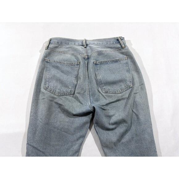 Agolde Women 90s High Rise Loose Fit Raw Hem Destroyed Ripped Jeans Blue Sz 29 - Picture 14 of 14